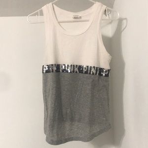 Pink VS bling tank top